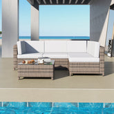 Milano Outdoor 5 PC Rattan Sofa Set Colour Oatmeal Seat & Black Coating (5 Boxes)-1927503928820371457